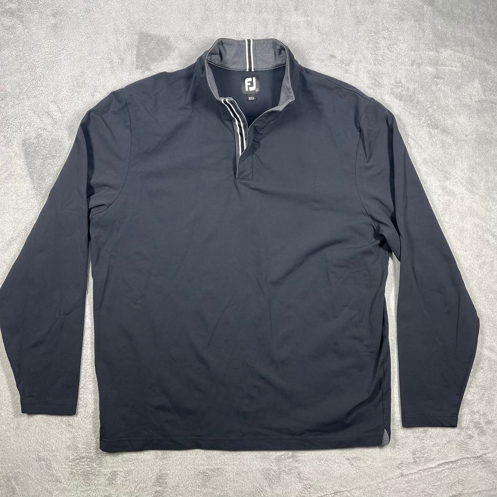 FootJoy Quarter Zip Pullover Mens XL Black Performance Stretch Activewear
